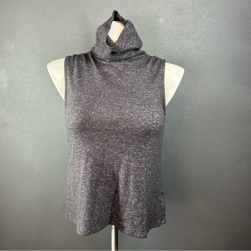Express Women's Charcoal Gray Turtleneck Sleeveless Tank Top M